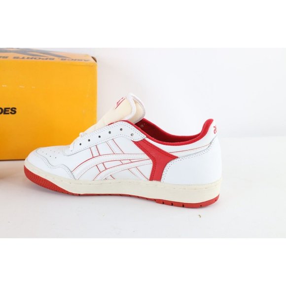 NOS Vintage 90s Asics Mens 10.5 Spell Out Outrage Lo Sneakers Shoes White Red main image 10